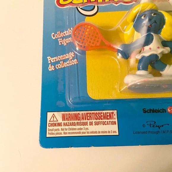 Vintage  1995 Scleich Peyo Smurfs Smurfette Tennis Irwin Smurf Toy Figure - Picture 4 of 12